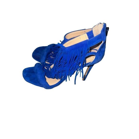✨Steve Madden Fringly Cobalt Blue Suede Sz 8 Heels✨ - Picture 10 of 13